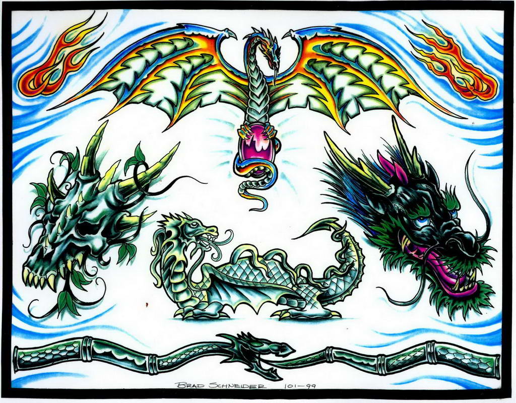 Звездный дракон тату